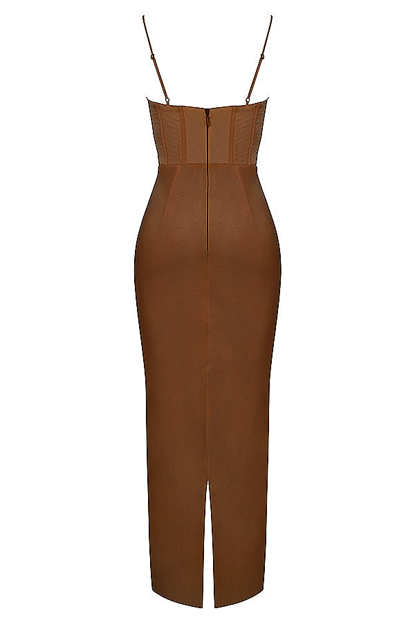 Luna - Robe Maxi Corset en Satin