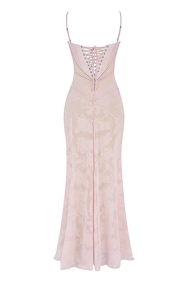 Isla - Robe Maxi en Dentelle Fleurie