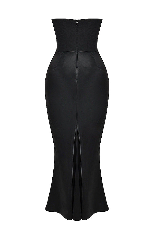 Olivia - Robe Maxi Bodycon Sans Bretelles avec Plis