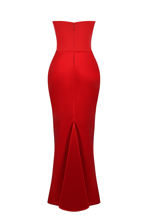 Olivia - Robe Maxi Bodycon Sans Bretelles avec Plis