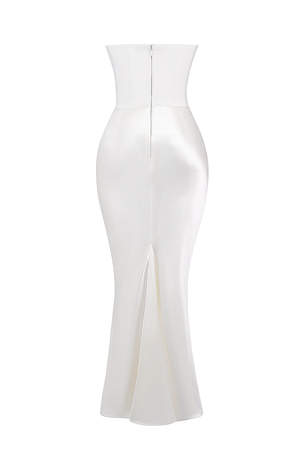 Olivia - Robe Maxi Bodycon Sans Bretelles avec Plis