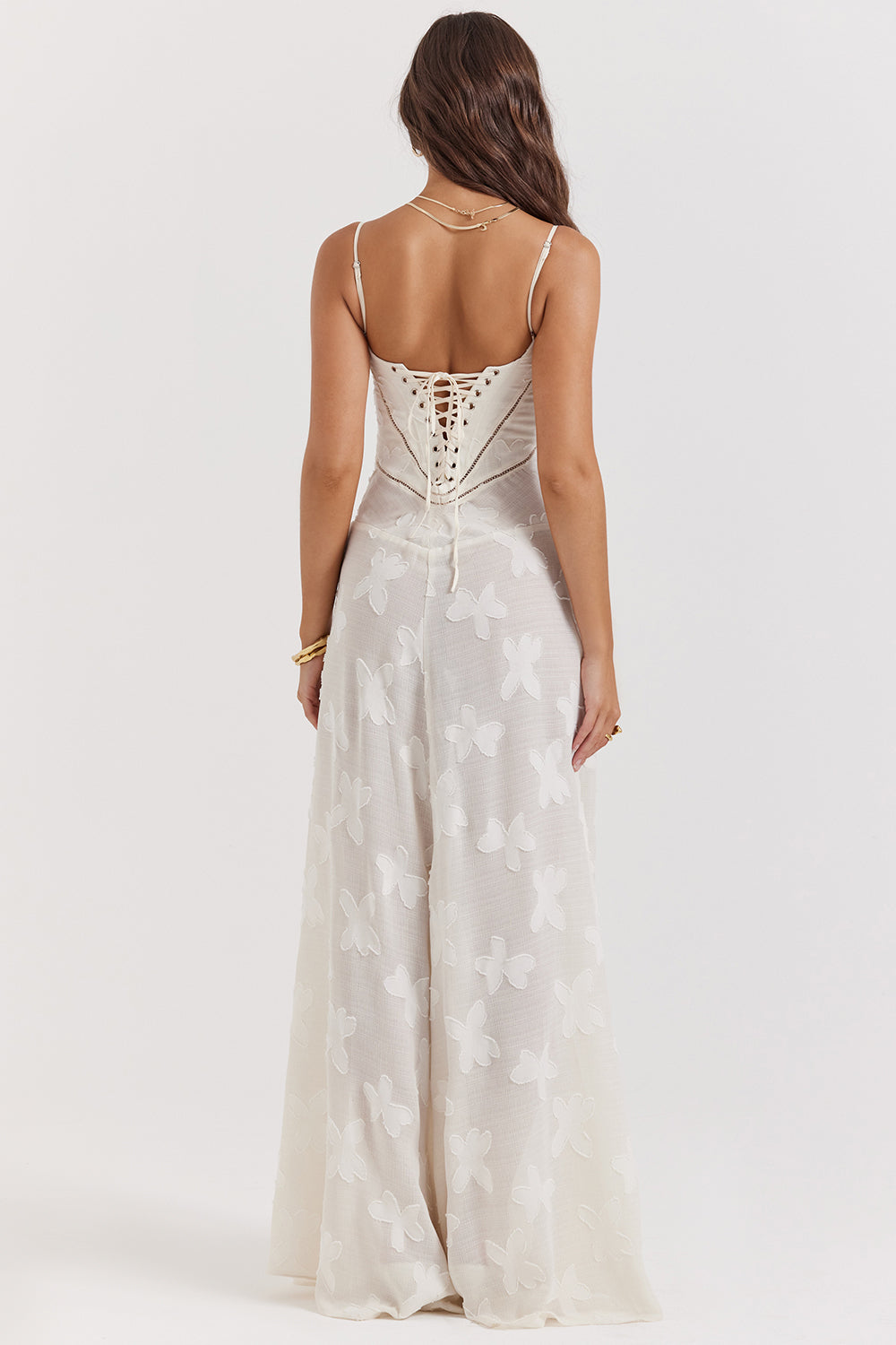 Isla - Robe Maxi en Dentelle Fleurie