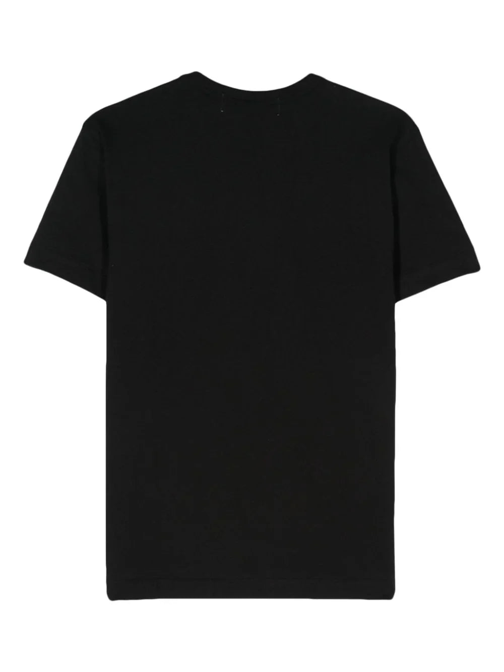 T-Shirt Noir Unisexe Comme Des Garçons avec Col Montant, Manches Courtes et Détail Cœur