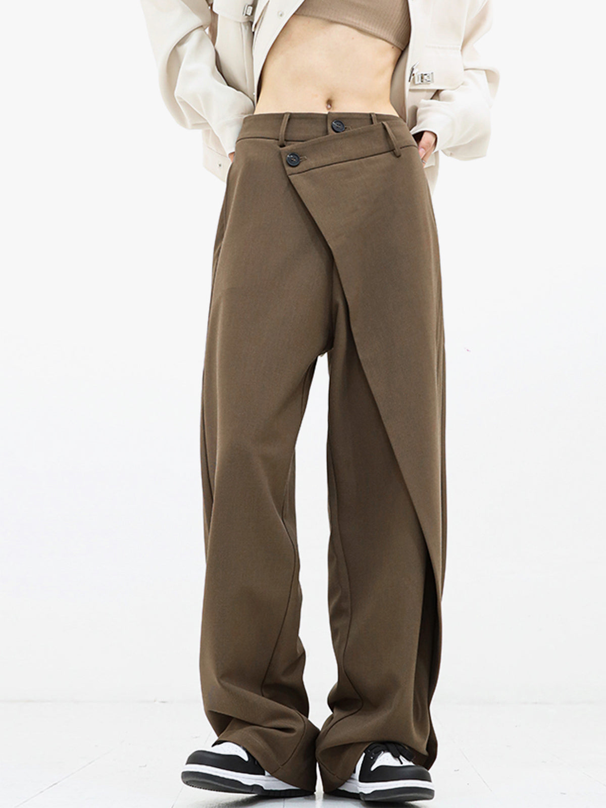 Lily - Pantalon taille haute asymétrique