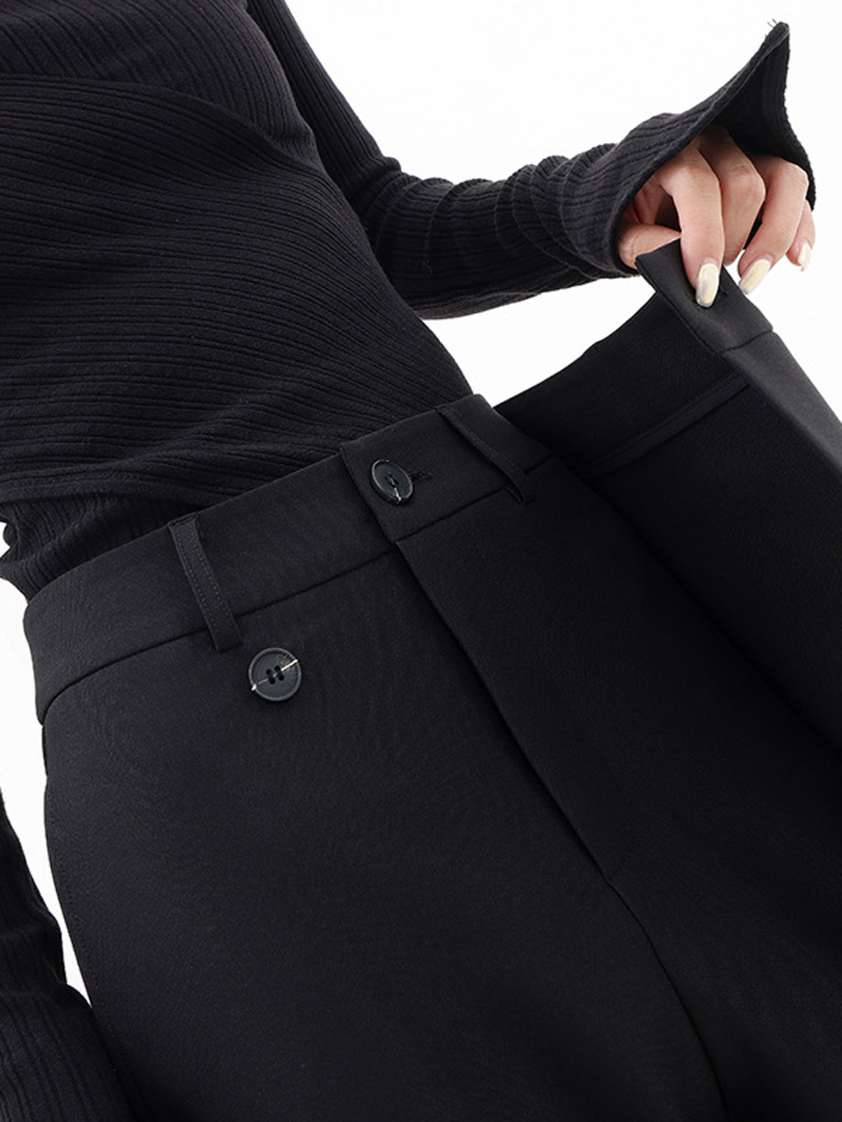 Lily - Pantalon taille haute asymétrique