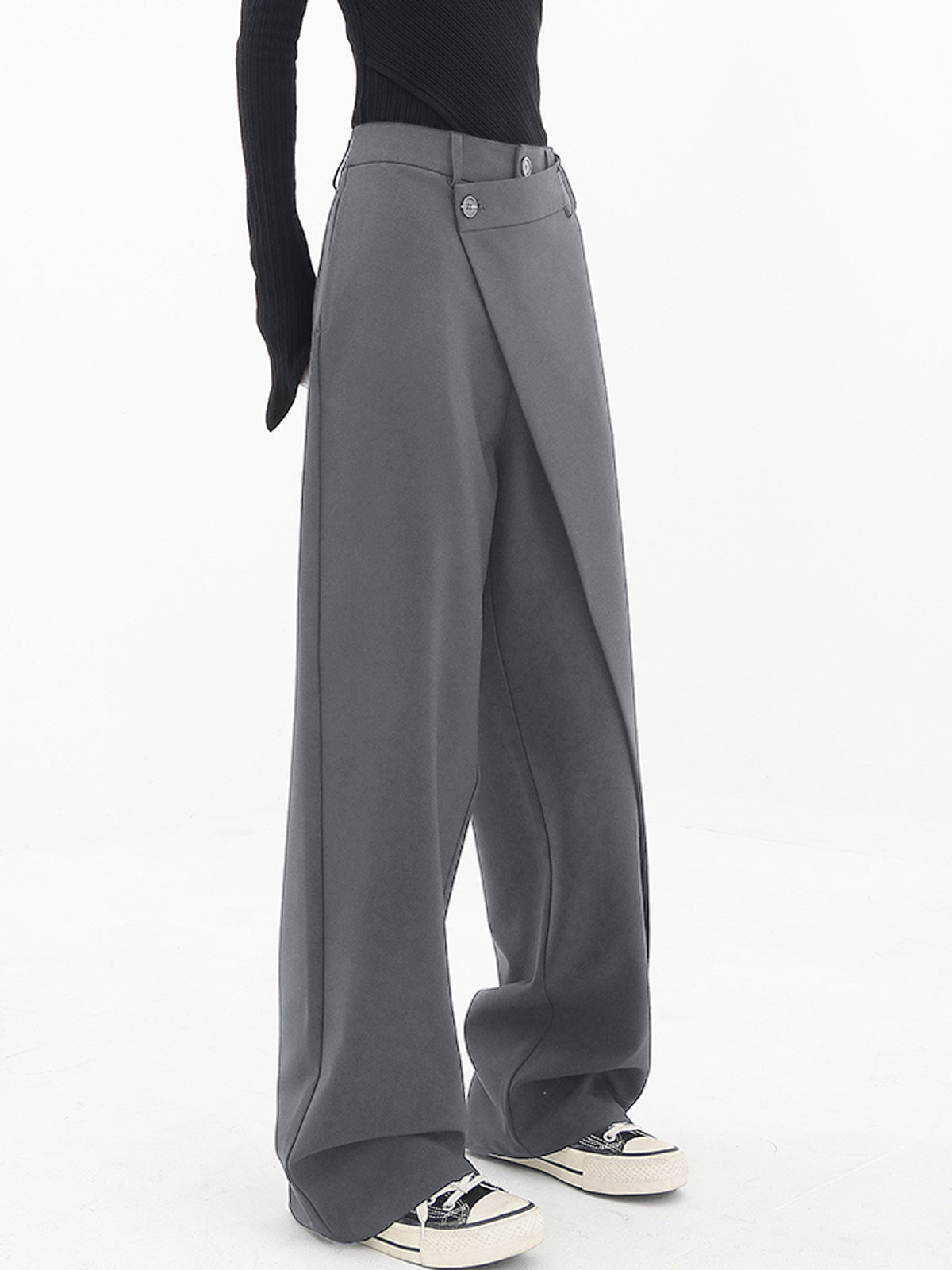 Lily - Pantalon taille haute asymétrique