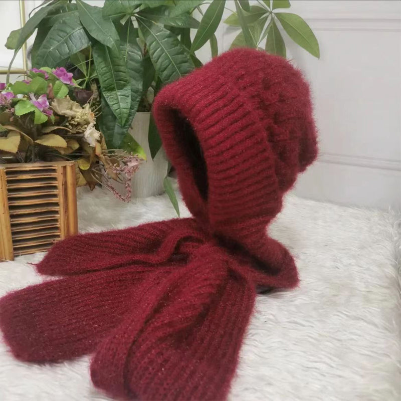 Amandine - Ensemble d'Hiver Mohair Doux avec Bonnet et Écharpe