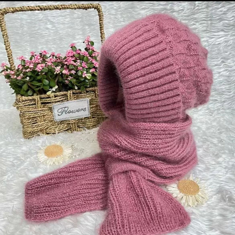 Amandine - Ensemble d'Hiver Mohair Doux avec Bonnet et Écharpe