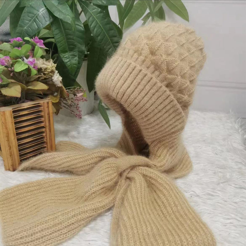 Amandine - Ensemble d'Hiver Mohair Doux avec Bonnet et Écharpe