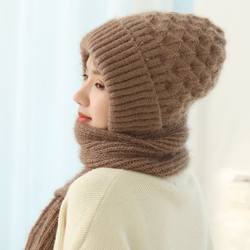 Amandine - Ensemble d'Hiver Mohair Doux avec Bonnet et Écharpe