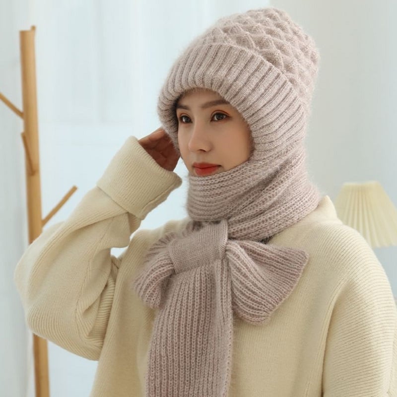 Amandine - Ensemble d'Hiver Mohair Doux avec Bonnet et Écharpe