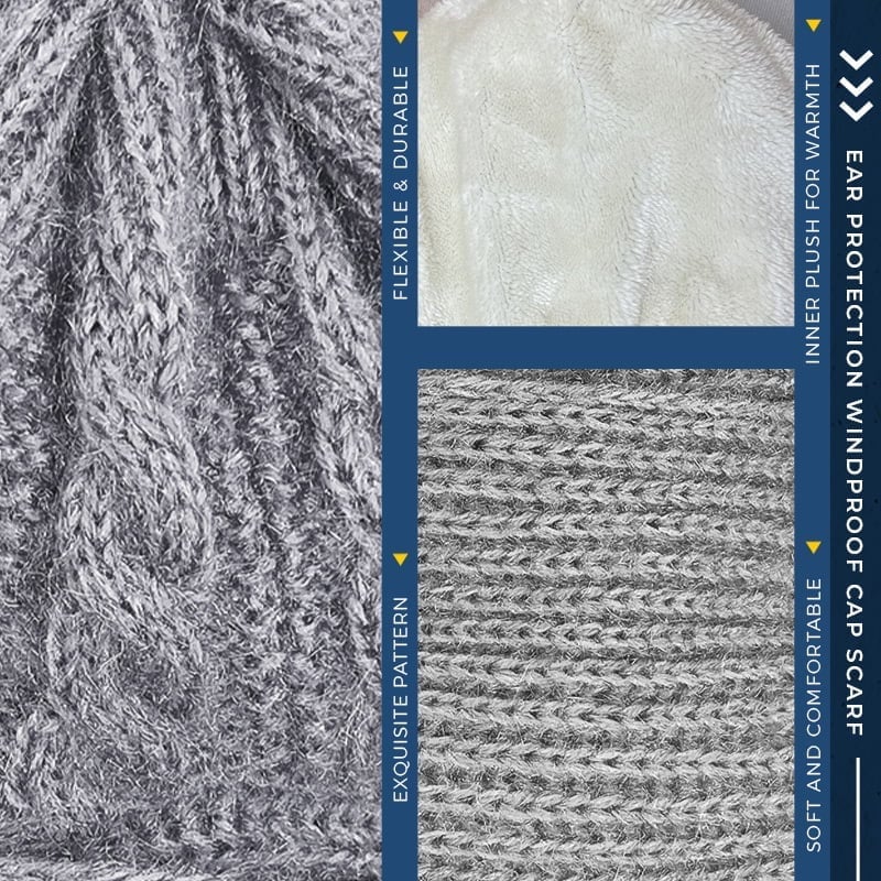 Amandine - Ensemble d'Hiver Mohair Doux avec Bonnet et Écharpe