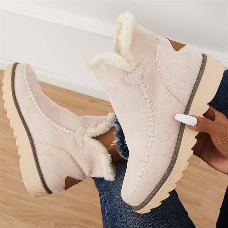 Gwenn - Bottines chaudes avec fourrure et semelle antidérapante.
