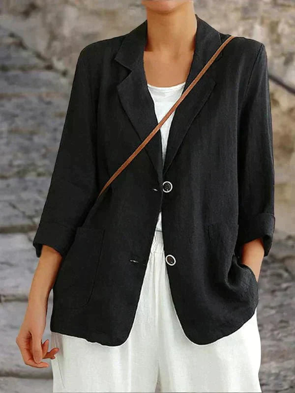 Isabella - Blazer en Lin Boutonné