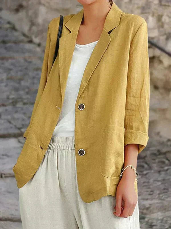 Isabella - Blazer en Lin Boutonné