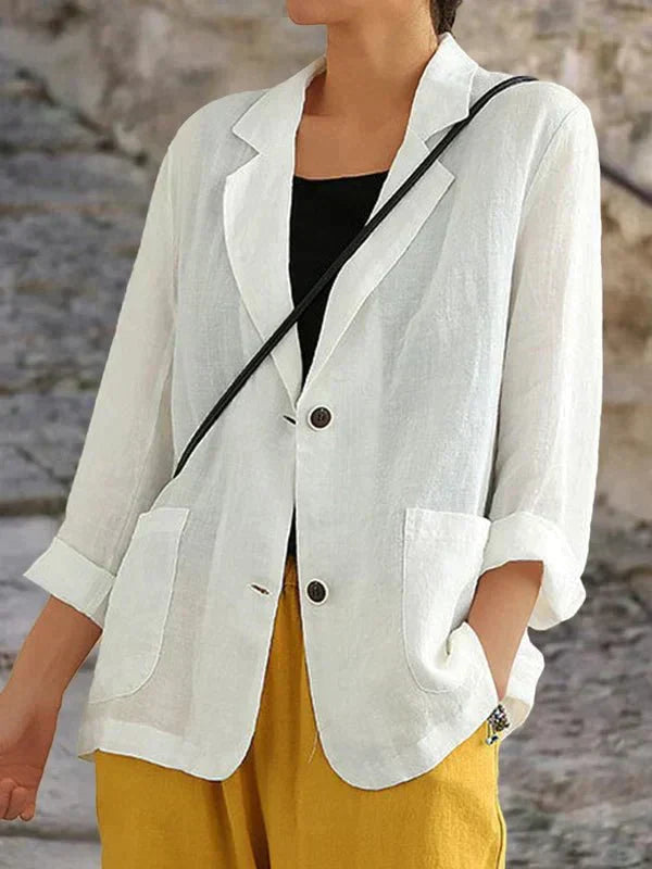 Isabella - Blazer en Lin Boutonné