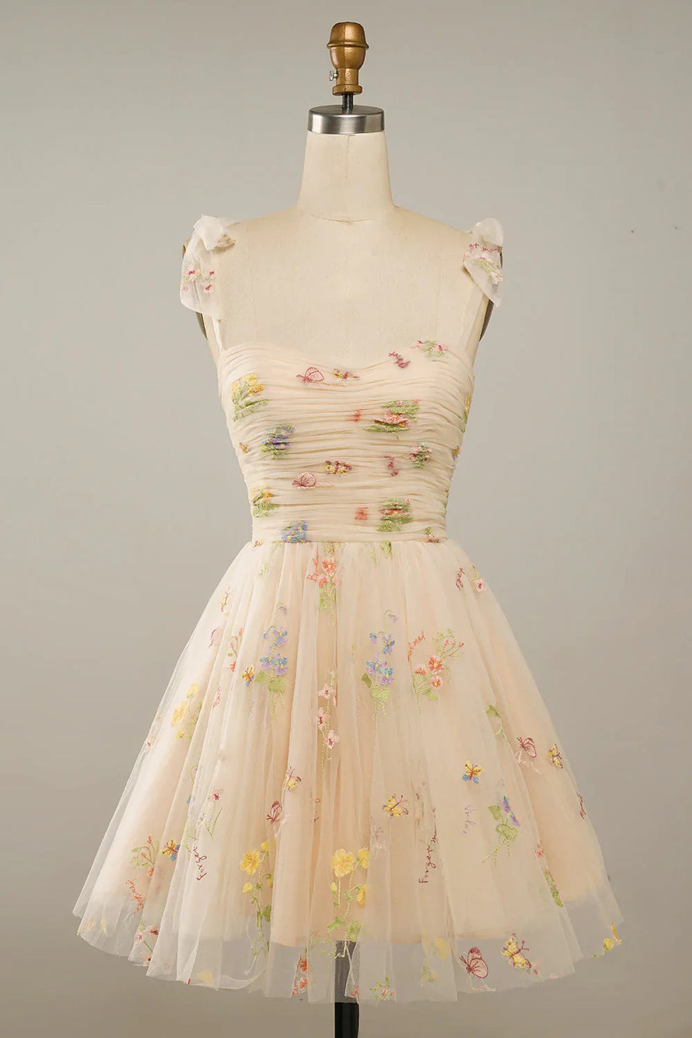 Sophia - Robe Maxi en Tulle avec Broderies Florales