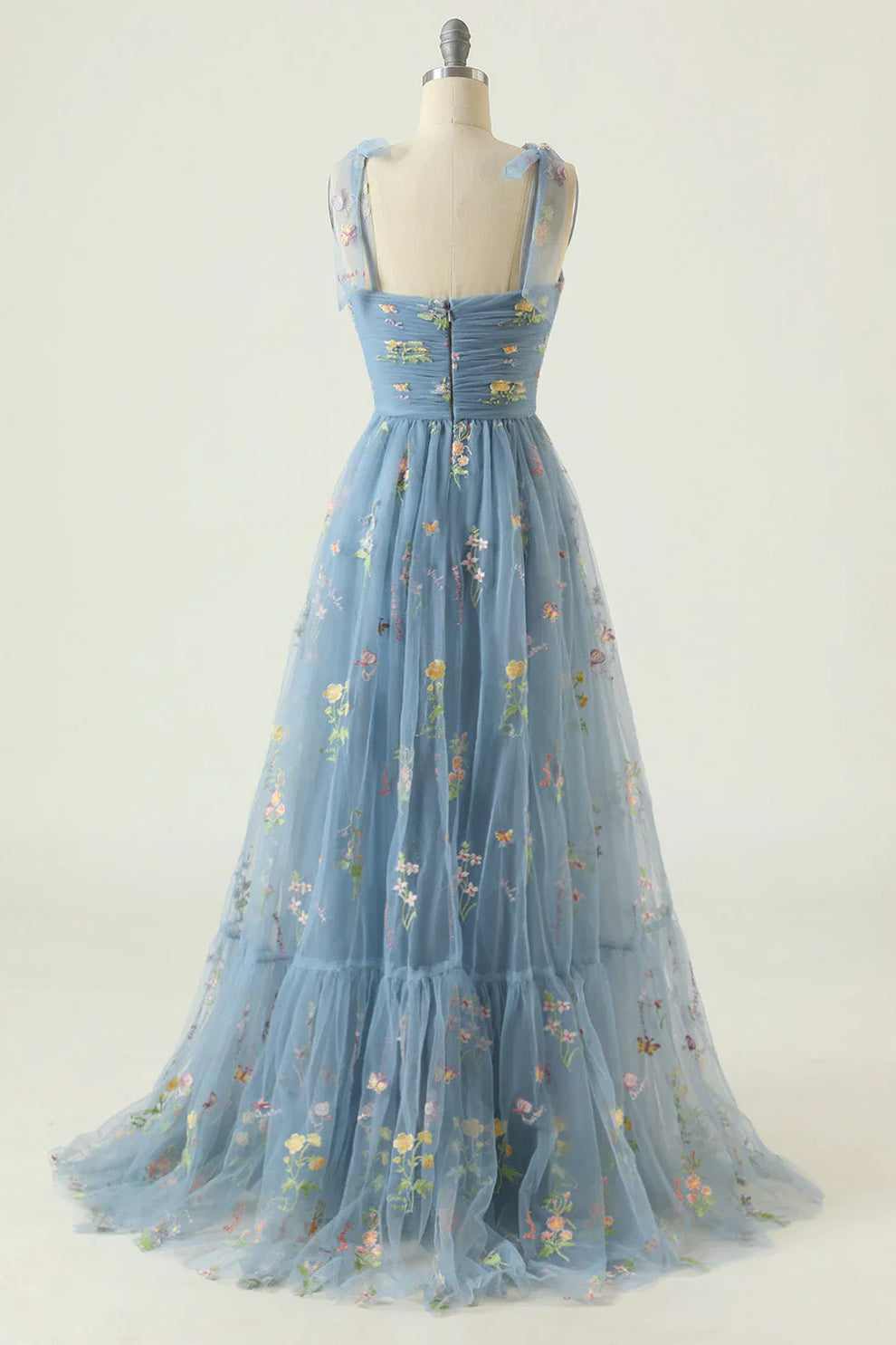 Sophia - Robe Maxi en Tulle avec Broderies Florales