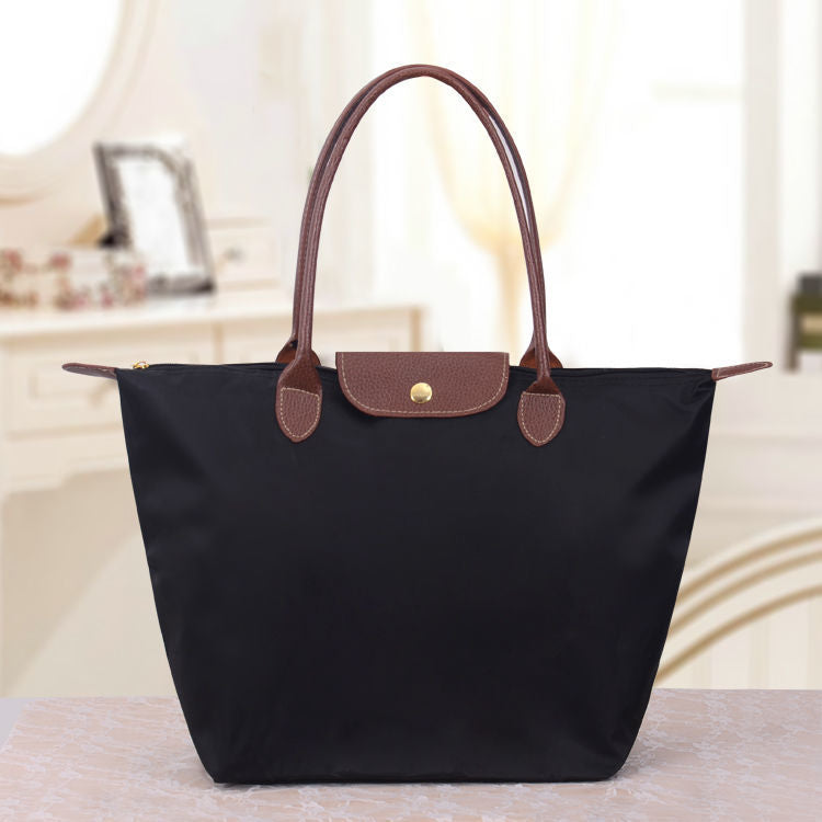 Romy - Sac à main Oxford de luxe en tissu imperméable avec fermeture éclair grand compartiment et poignées rigides