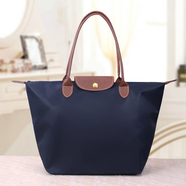 Romy - Sac à main Oxford de luxe en tissu imperméable avec fermeture éclair grand compartiment et poignées rigides