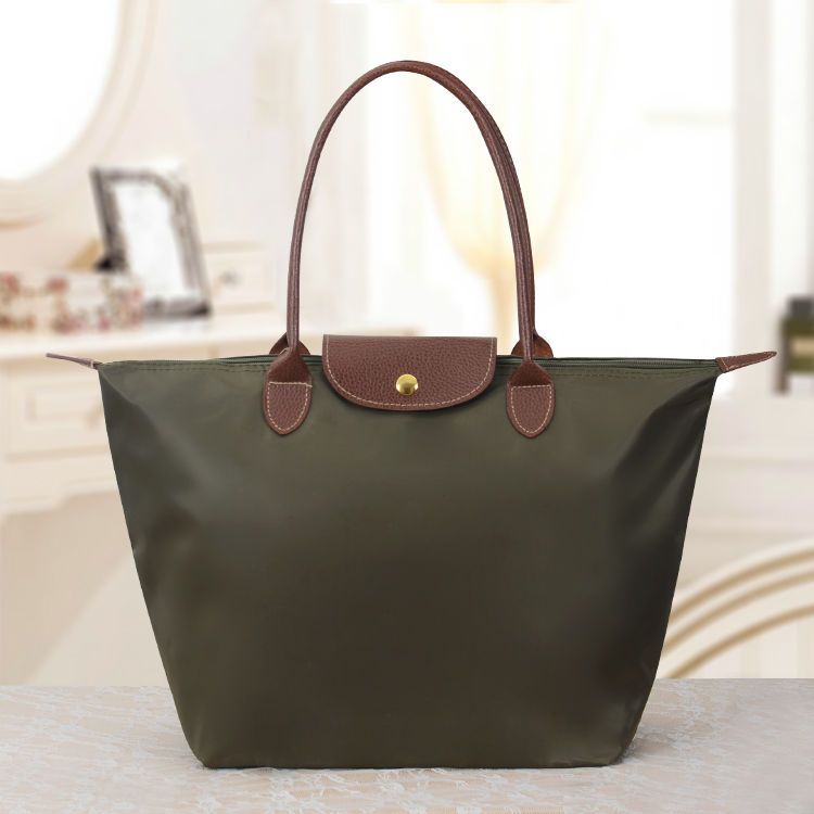 Romy - Sac à main Oxford de luxe en tissu imperméable avec fermeture éclair grand compartiment et poignées rigides