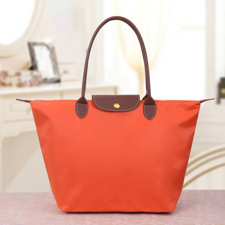 Romy - Sac à main Oxford de luxe en tissu imperméable avec fermeture éclair grand compartiment et poignées rigides