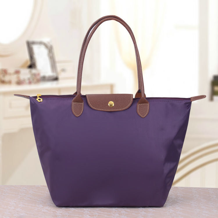 Romy - Sac à main Oxford de luxe en tissu imperméable avec fermeture éclair grand compartiment et poignées rigides