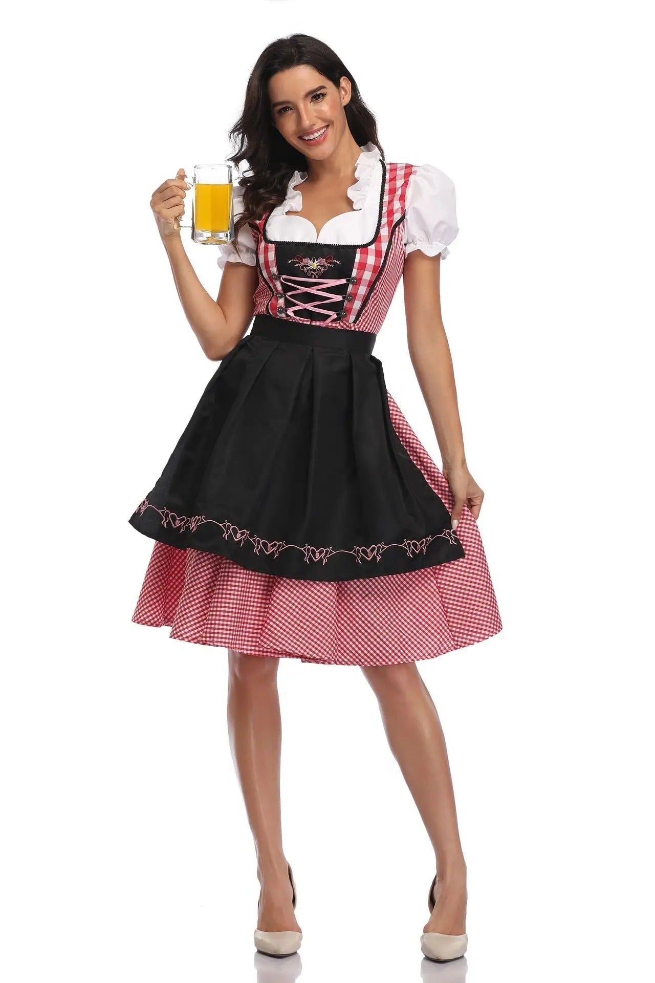 Janina - Robe Classique Dirndl Oktoberfest avec jupe Vichy