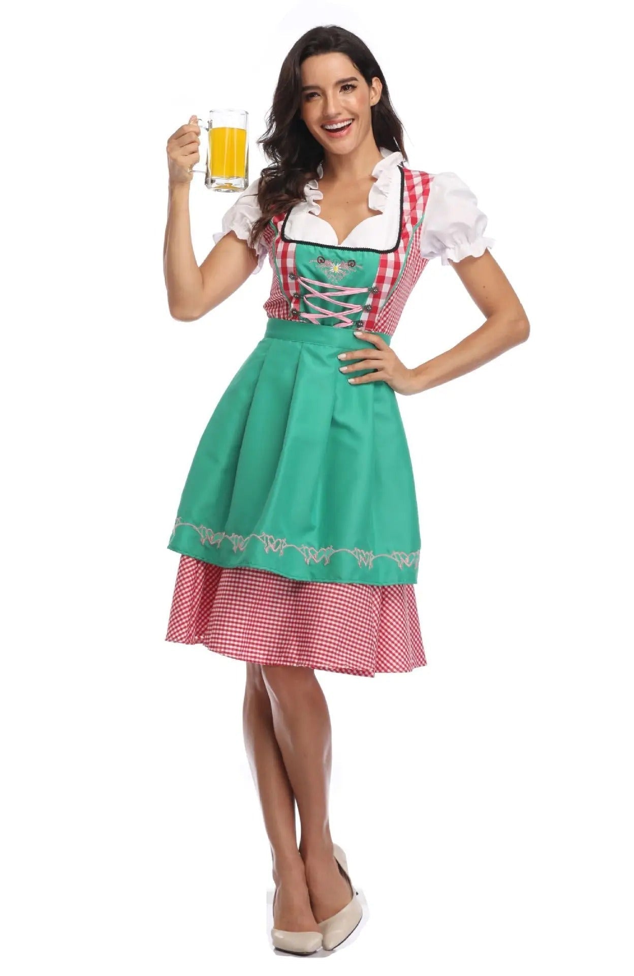 Janina - Robe Classique Dirndl Oktoberfest avec jupe Vichy