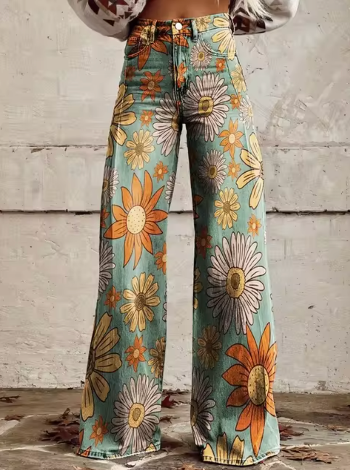 Camille – Pantalon Large avec Imprimé Coloré