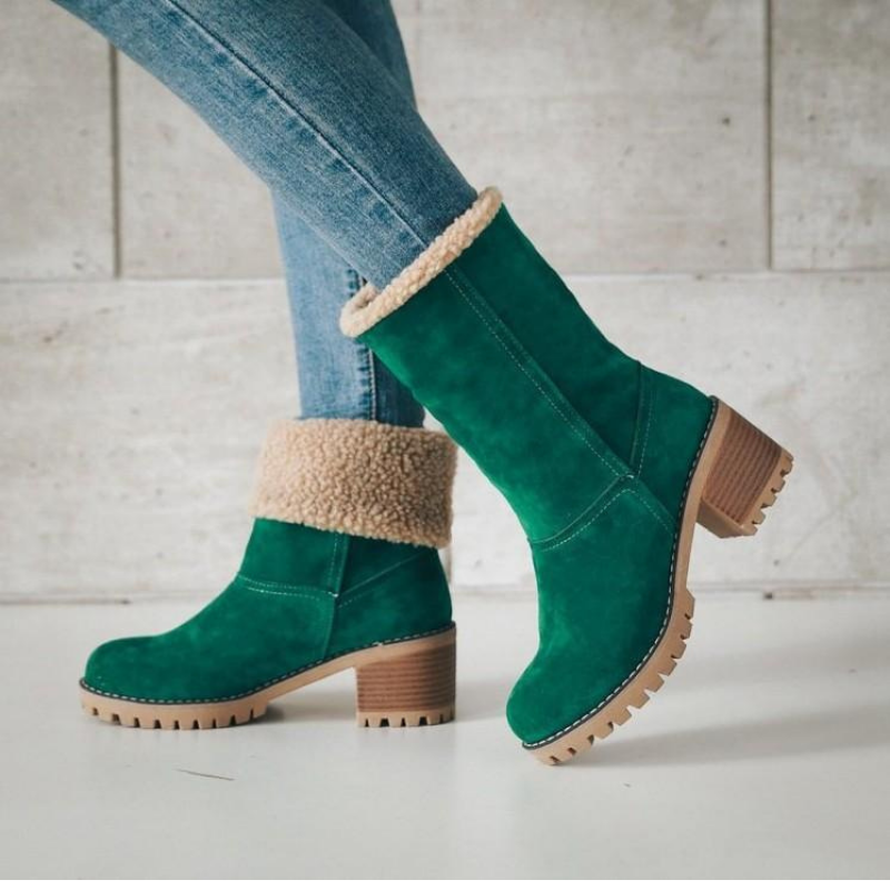 Géna - Bottes Suède chaudes avec sherpa et semelle antidérapante