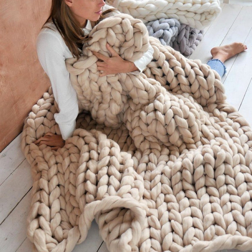 Fil de laine chunky XL 1000 grammes DIY pour tricoter une couverture merveilleusement douce