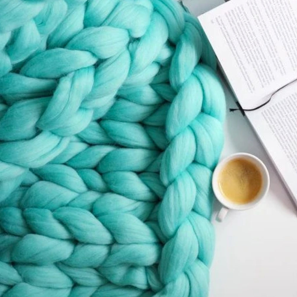 Fil de laine chunky XL 1000 grammes DIY pour tricoter une couverture merveilleusement douce