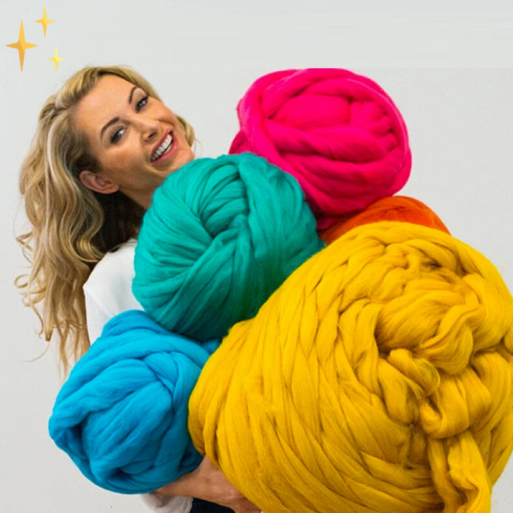 Fil de laine chunky XL 1000 grammes DIY pour tricoter une couverture merveilleusement douce