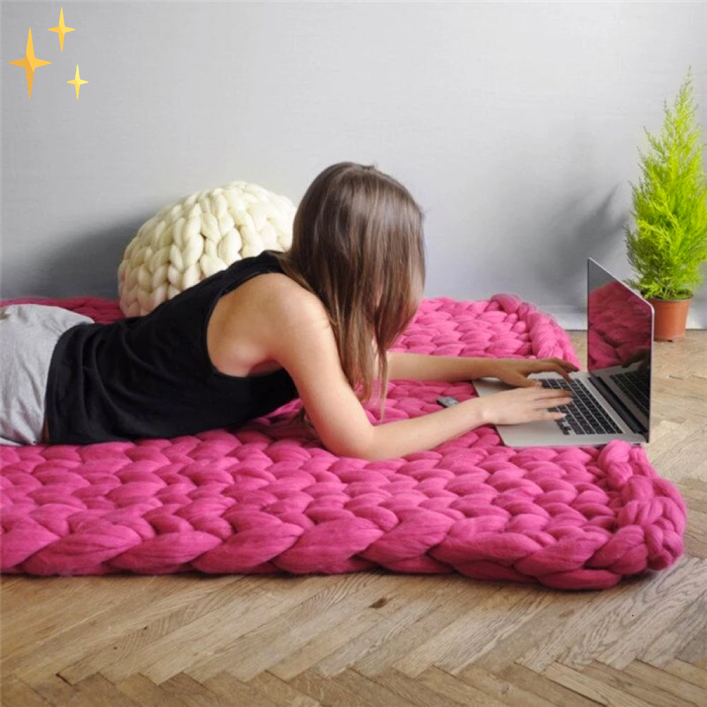 Fil de laine chunky XL 1000 grammes DIY pour tricoter une couverture merveilleusement douce