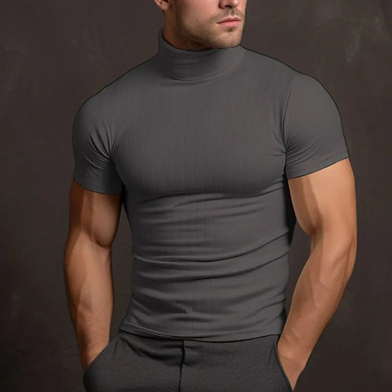 Dylan - Pull à col roulé pour homme avec manches courtes