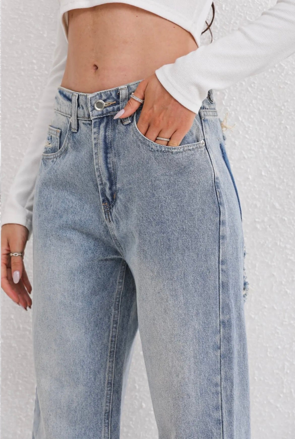 Olivia - Jean taille haute à jambes larges