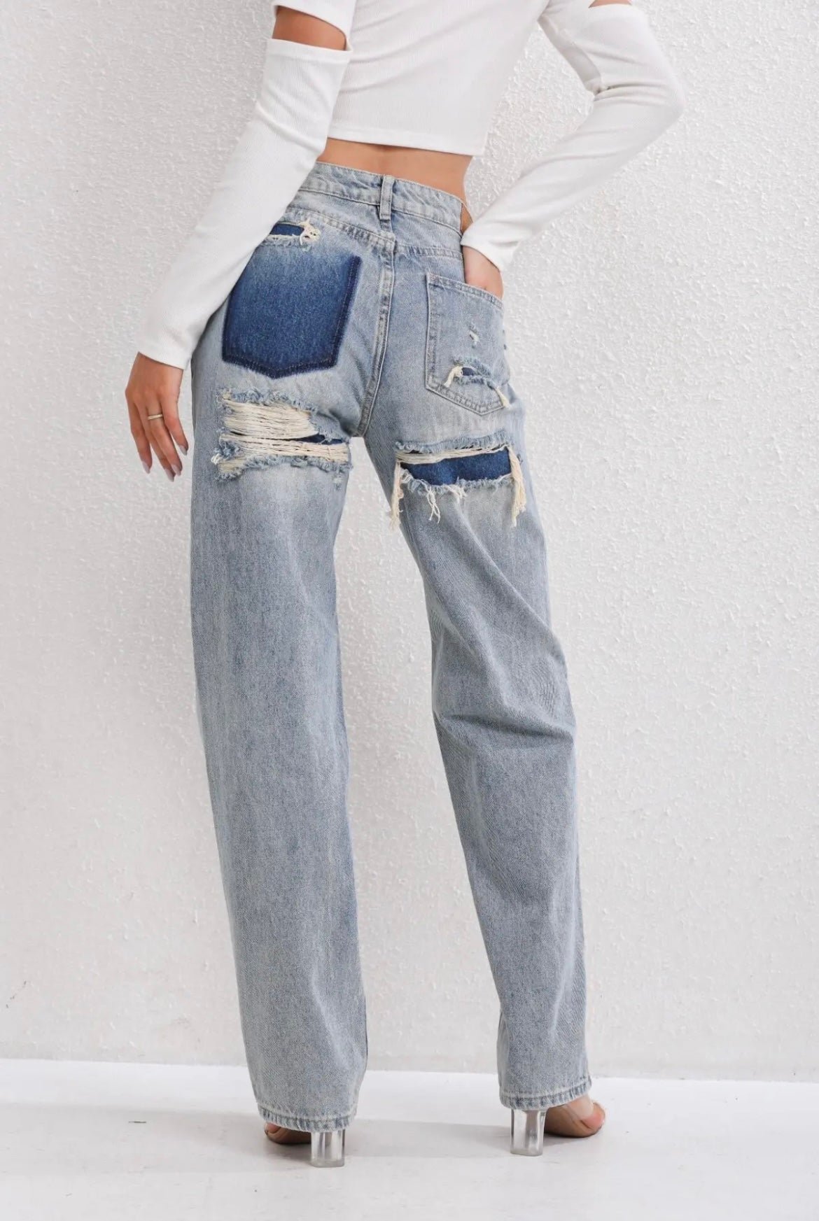 Olivia - Jean taille haute à jambes larges