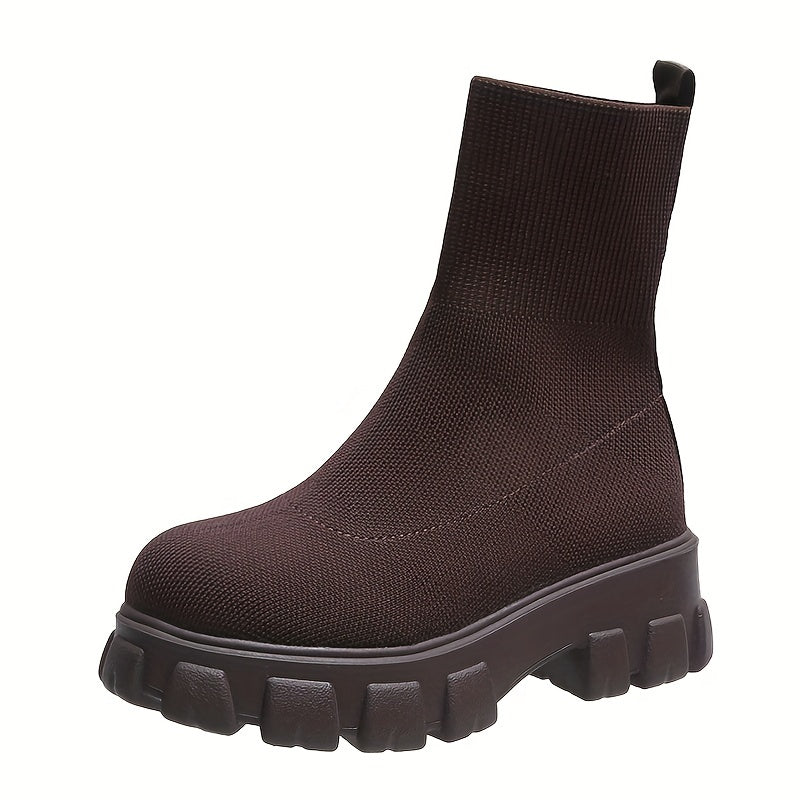 Inès - Bottines Stretch à Semelle Épaisse en Tissu