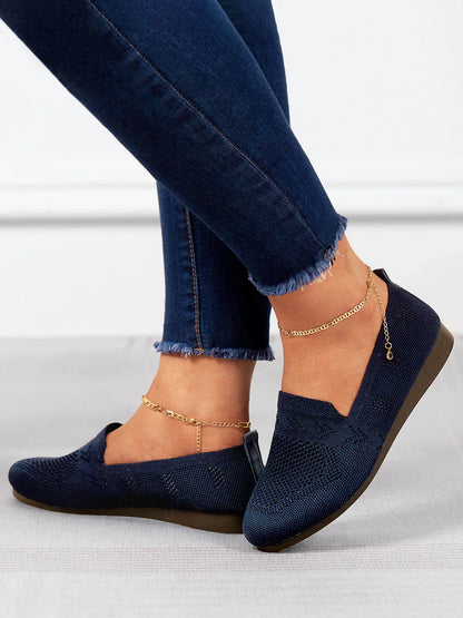 Olivia - Sandales en Maille Ademend Mocassins à Semelle Plate pour l'Été Idéales pour de Longues Promenades