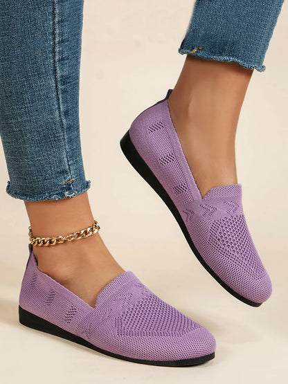Olivia - Sandales en Maille Ademend Mocassins à Semelle Plate pour l'Été Idéales pour de Longues Promenades