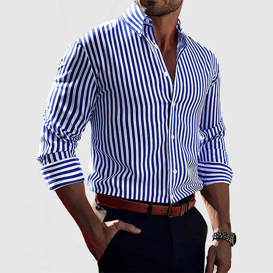 Hugo - Chemise légère en coton à rayures verticales stylées pour hommes