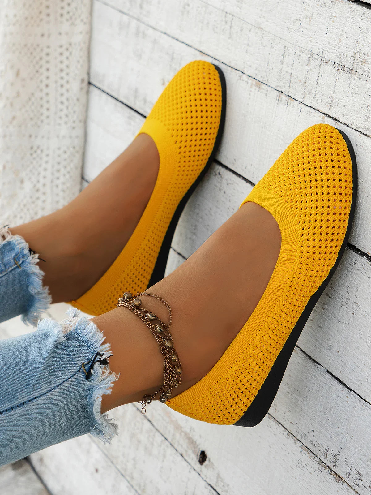 Sophia - Ballerines en Tissu Mesh Légères et Respirantes avec Semelle à Soutien Supplémentaire pour l'Été