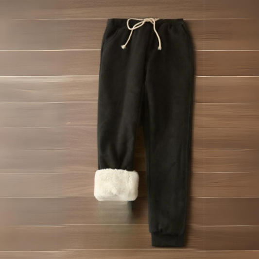 Ella - Pantalons de survêtement en molleton avec poignets en fourrure