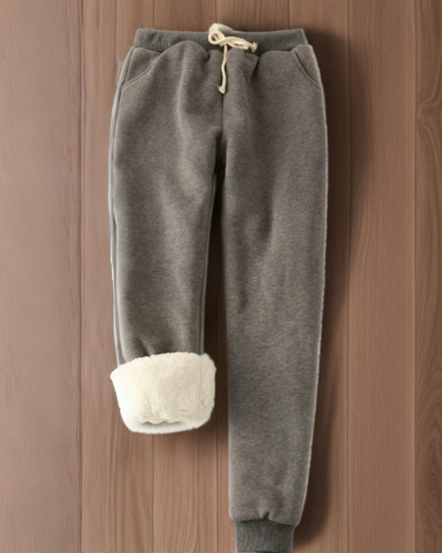 Ella - Pantalons de survêtement en molleton avec poignets en fourrure