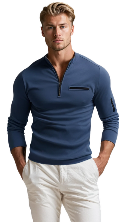 Raoul - Pull Luxe à Zip Quart pour Homme