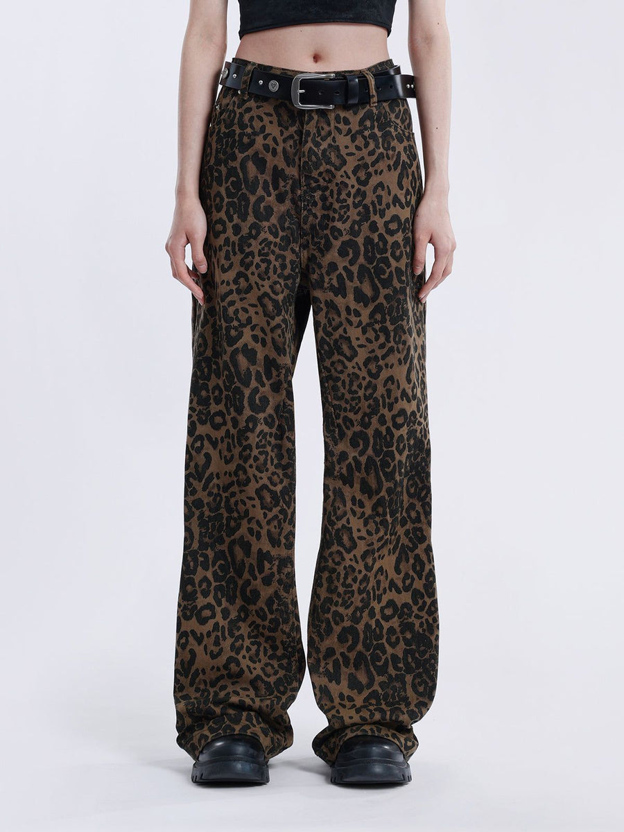 Liam – Pantalon large à imprimé léopard