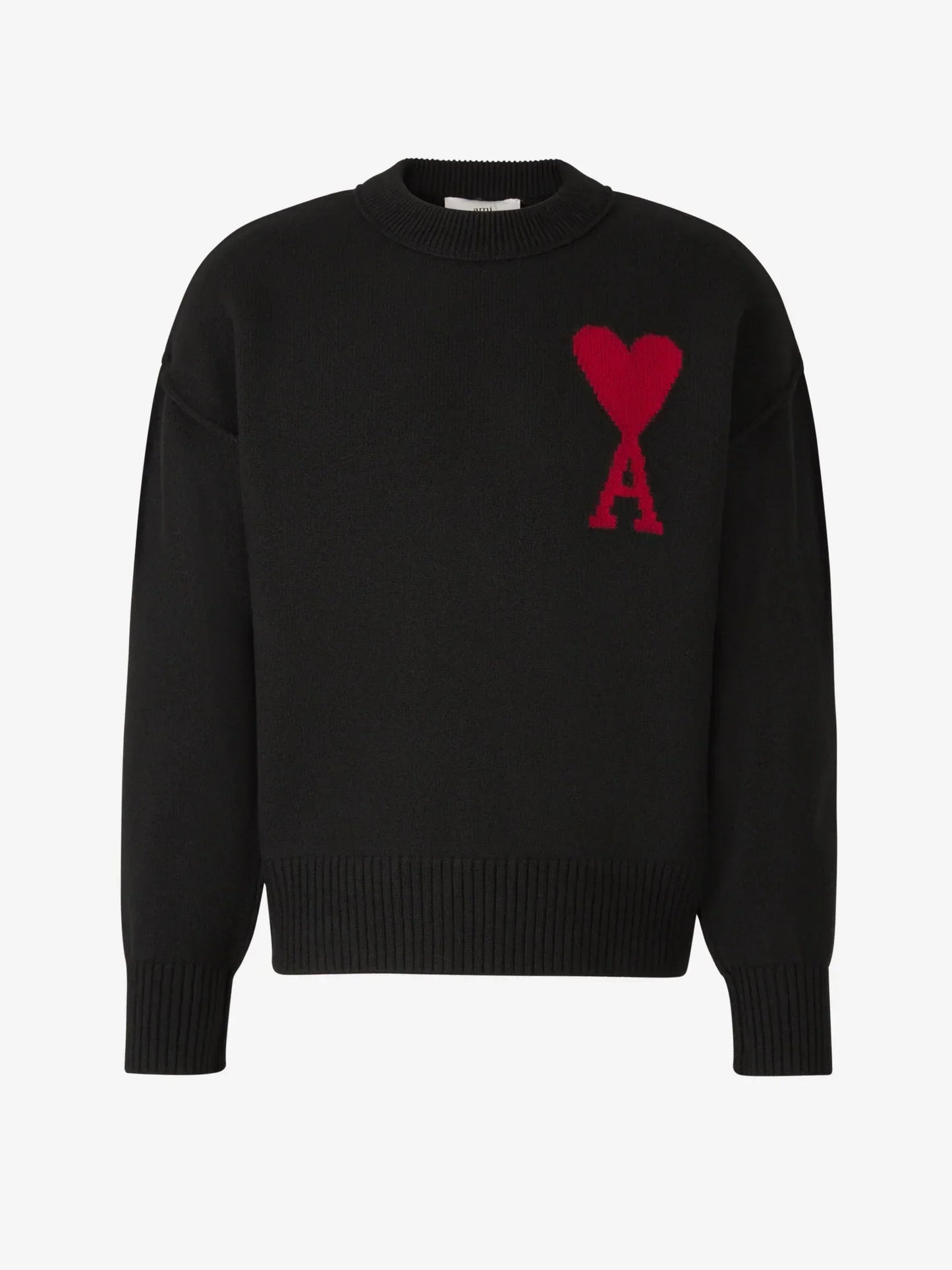 Grace - Pull tricoté respirant Ami Paris avec détail en cœur et lettre A