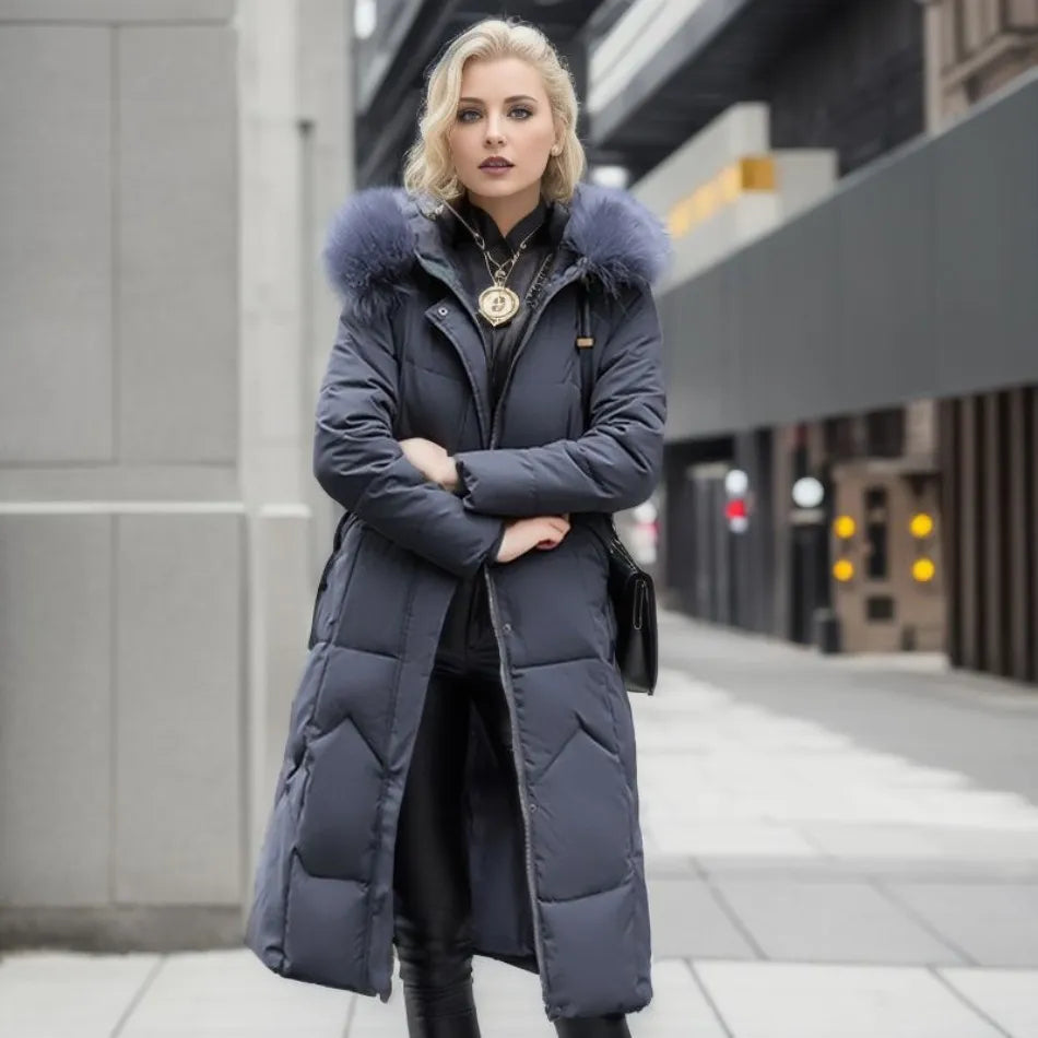 Élisabeth - Doudoune de luxe avec capuche en fourrure