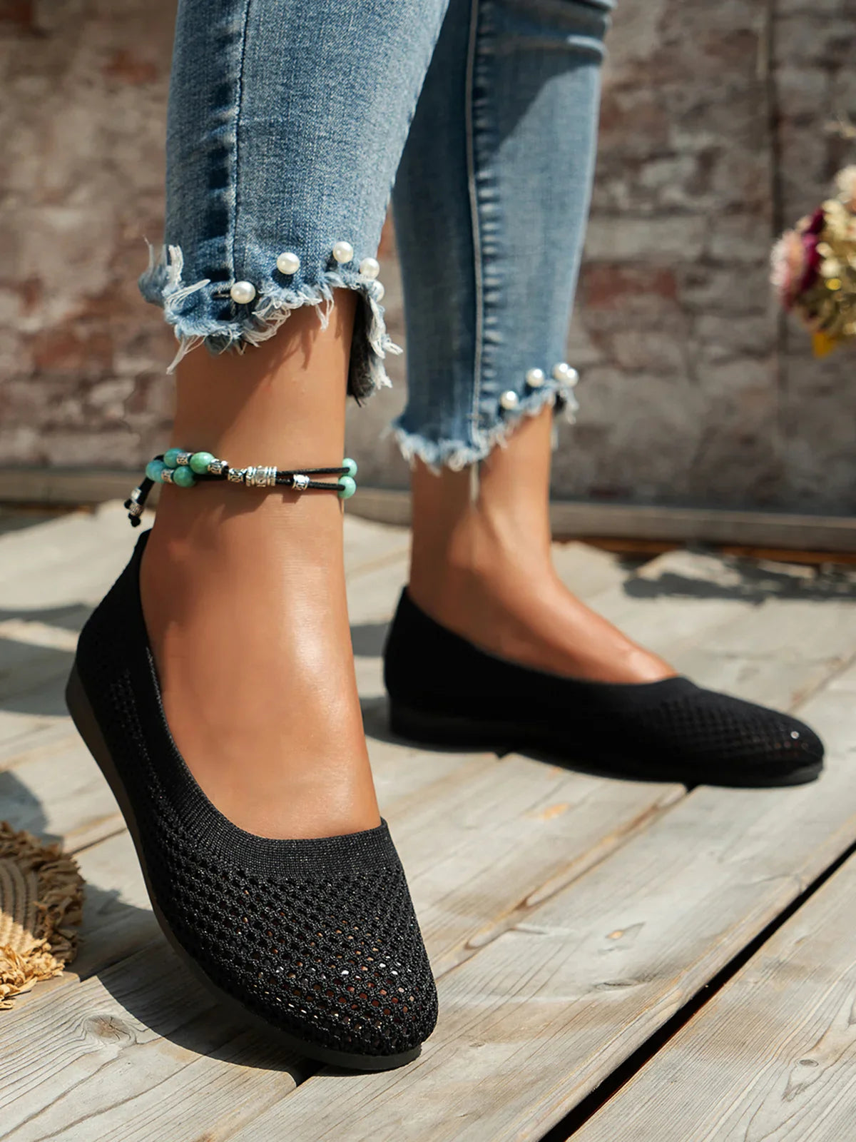 Sophia - Ballerines en Tissu Mesh Légères et Respirantes avec Semelle à Soutien Supplémentaire pour l'Été